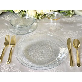 " OCCASIONS " 120 Plates Pack, Disposable Wedding Party Plastic Bowls (16 oz Soup/Dessert Bowl, Coastal Clear)