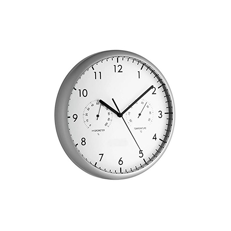TFA Dostmann Analogue wall clock with thermometer and hygrometer, 98.1072,