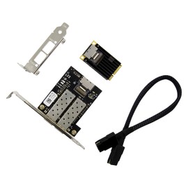 HINYSENO Mini PCI-E Dual Port 2 x SFP Ethernet 10/100/1000Mbps Gigabit LAN Card Network Interface Controller Card for Intel 350AM2 Chipset Full/Low Profile Bracket
