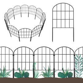 KIMAZO 20.58ft (L) x 24in (H) Decorative Garden Fence Panels - Animal Barrier Fence No Dig Fencing Rustproof Metal Wire Edging Panel Border Apply to Dog Fencing for Yard Outdoor Decor Flower Beds