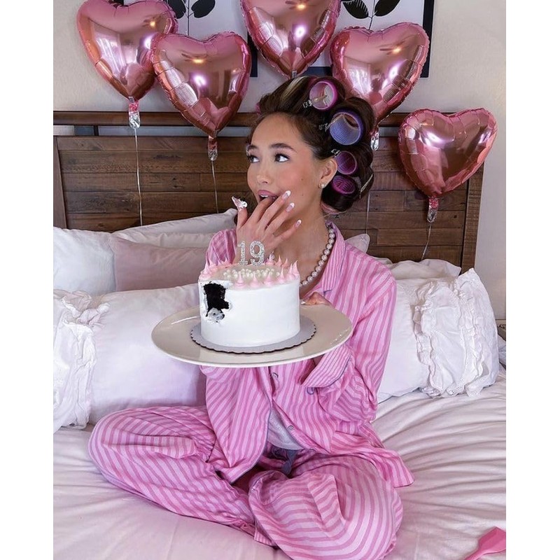 30 pcs Pink Heart Foil Balloons 18" Heart Shaped Mylar