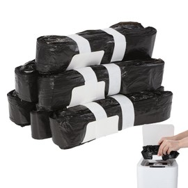 Automatic Trash Can Refill Bags 6 Rolls Black Trash Bags