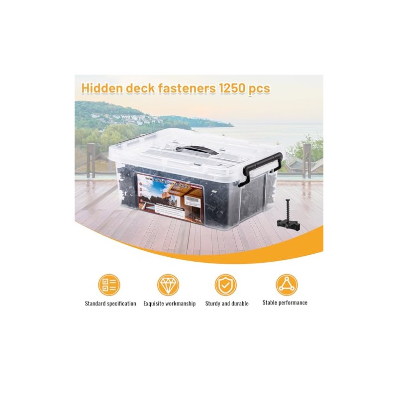 1250 PCS Hidden Deck Fasteners for Composite Decking Board,Composite Deck