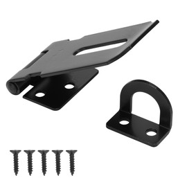 YONSIN 3" Door Padlock Safety Hasp Latch, Door Hasp Clasp Lock Gate Shed Hasp Latch Lock for Door Window Cabinet Pet Cage Toolbox Shed Fence, 304 Stainless Steel, Matte Black Finish, 1 Pack