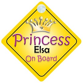 Princess Elsa On Board Girl Car Sign Child/Baby Gift/Present 002