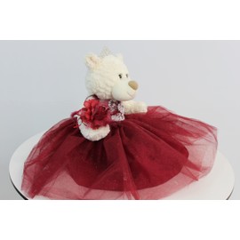 Kinnex Collections by Amanda 20'' Quince Anos Quinceanera Last Doll Teddy Bear with Dress (Centerpiece) B16631-7 (Burgundy1)