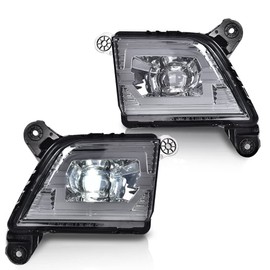 DOTCOM Front LED Fog Lights Compatible With Chevy Silverado 1500 2019 2020 2021,W/o Wiring Kit Driver & Passenger Smoky Lens Chrome Housing