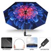 ZUOYOUZ Compact Travel Umbrella,Automatic,Strong,Windproof,Folding,Lightweight,Printed Pattern Backpack Folding Travel Umbrella for