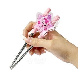 Cute Catch Teenieping Stainless Steel Training Chopsticks (Pink)