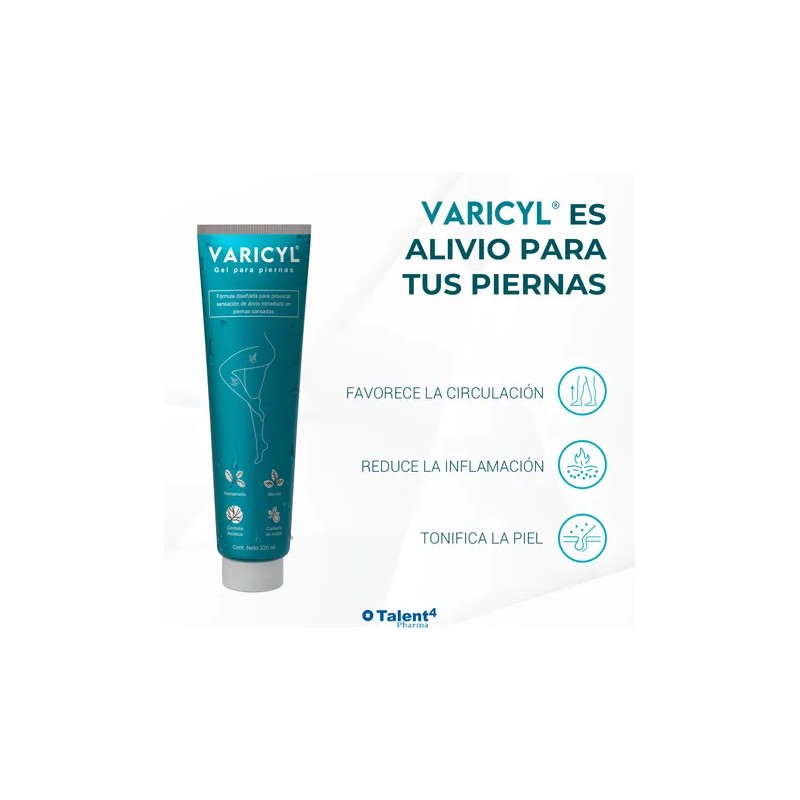 Gel Refrescante Antiinflamatorio Para Piernas Varicyl 220 Ml Mentol