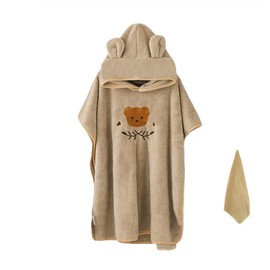 HAGOT Hooded Baby Poncho Bath Towel, Hooded Baby Bath Towel, Soft & Super Absorbent, Baby Cute Pattern Bath Towel for 0-3 Years Newborn, Robe Beach Swimming Hooded Poncho