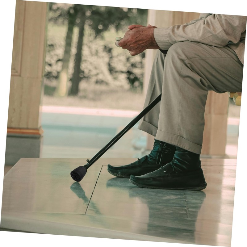 Housoutil 高齢者用松葉杖パッド グライド ゴム製 エンドキャップ 交換用 ブラック 直径25mm 松葉杖アクセ​​サリー