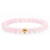 Echtes Rosenquarz Edelstein Armband mit 6mm Perlen - verschiedene Längen