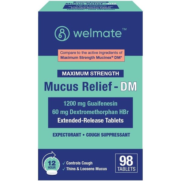 WELMATE - Maximum Strength Mucus Relief DM (98 Servings) -