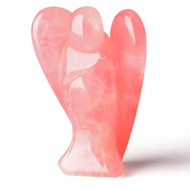 SAHOOTTIE 2" Rose Quartz Crystal Angel Guardian Angel Gifts for Women Rose Quartz Angel Pink Crystal Pocket Angel Healing Crystal Gifts Crystal Gifts