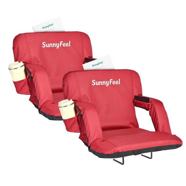 SUNNYFEEL Stadium Seats with Back Support Cushion Wide for Bleachers,