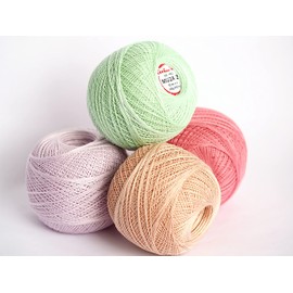 Ariadna Cotton Crochet Thread, Fine Yarn (908yd / 830m), Luxurious Feel Crochet and Knitting (3.52oz / 100g) Size 20 Jasmine (1500), White