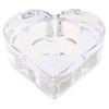 Karma, Glass Heart Tealight Holder, Chunky Glass Candle Holder Votive