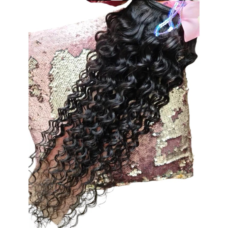 Wonder Hair Extensiones Chinas Rizadas Negras Cafe 100% Nat Humano