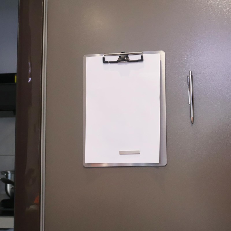 Stainless Steel Magnetic Clipboard with Pen - Multiple Sizes, Magnetic