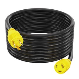 30 Amp Generator Cord, L6-30 Extension Cord, L6-30R, L6-30P, Generator Cable, 3 Prong, 250V Extension, 30amp, NEMA, Twist Lock, Power Cable, for House, RV, Heavy Duty, 10 Gauge, 250 Volt, 50 FT