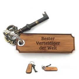 Mr. & Mrs. Panda Key Fob Classic Engraved Best Defender der der Welt – Job Job Training Graduation Vocational Training Gift for Students Bachelor Business School Congratulations Thank You Thank You Keyring Gift