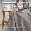 Comfy Cubs 100% Cotton Waffle Weave Throw Blanket Breathable Skin-Friendly
