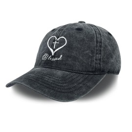 Love Cross Embroidered Hat for Men Women Dad Trucker Baseball Cap Adjustable Black