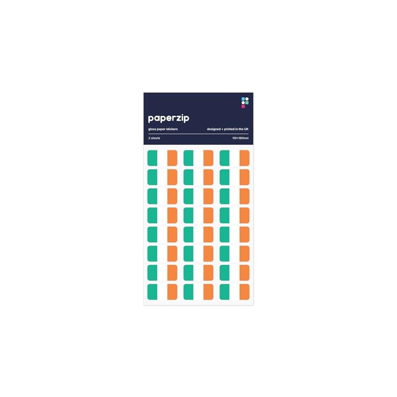 PAPERZIP - Ireland Flags (Bratach na hÉireann) – 48 Stickers