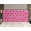 CROWNBEDSUK DIAMANTE FAUX LEATHER HEADBOARD (PINK, 4FT)