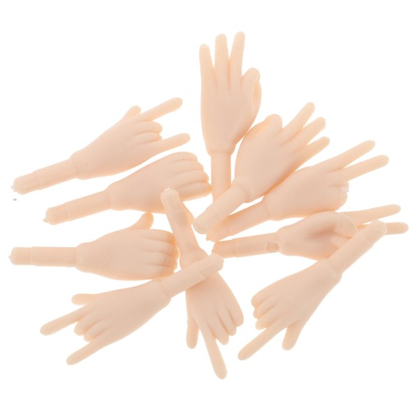 SUPVOX 5 Pairs Miniature Doll Hands Beige Interchangeable Parts for