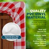Sorfey Vinyl Umbrella Rectangle Fitted Tablecloth Cover, Checkered Design, Flannel