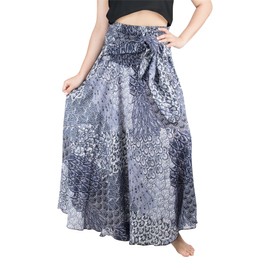 LOFBAZ Long Maxi Skirts for Women Gypsy Hippie Clothes Bohemian Boho Dress Plus, Diseño #5 Blanco y Negro, Talla única