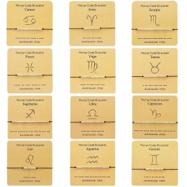 Morse Aquarius Morse Code Adjustable Bracelet Astrology