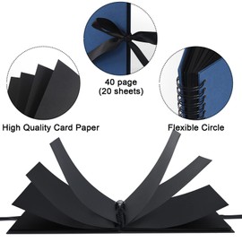Vienrose DIY Photo Album 24 x 17 cm DIY Photo Book 40 Pages Tissue Ribbon Craft Paper Album for Over 80 10 x 15 Photos Baby Family Valentine's Day Birthday Anniversary Gift