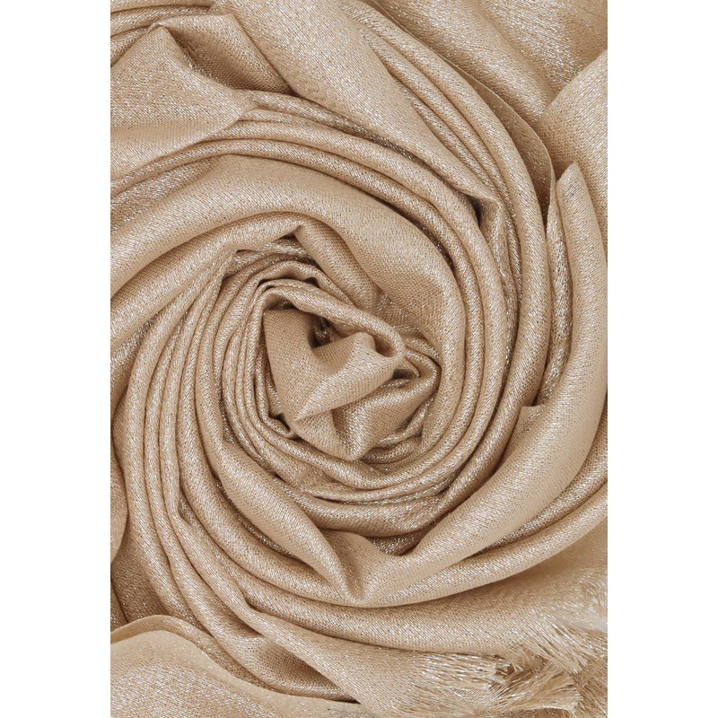 QUEEN HELENA Elegant lightweight festive scarf for women SC11, beige
