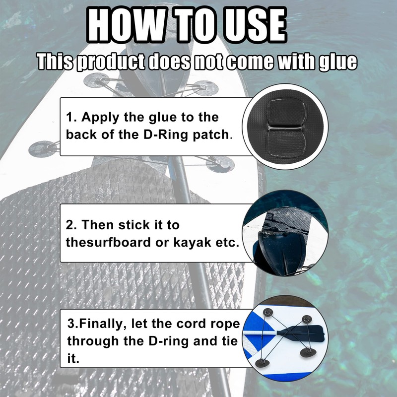 X AUTOHAUX D-Ring Patches PVC Stainless Steel Round D-Ring Pads