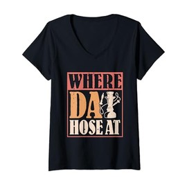 Womens Where Da Hose At - Hookah Waterpipe Shisha V-Neck T-Shirt