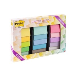 Post-it Super Sticky Notes, colección de colores de edición limitada, 3 x 3 pulgadas, 15 almohadillas para orejas por paquete, 45 hojas por bloc