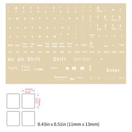 English Keyboard Stickers, Universal Computer Laptop Replacement Keyboard Letters Transparent Background White Lettering Alphabet Stickers for Laptop PC Computer Notebook Desktop