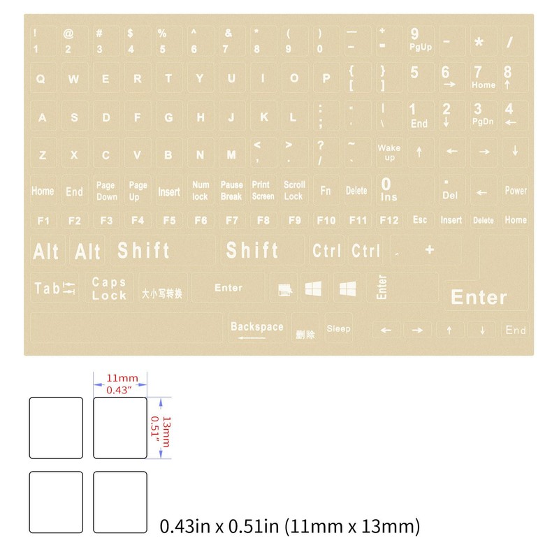 English Keyboard Stickers, Universal Computer Laptop Replacement Keyboard Letters Transparent