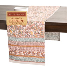Maison d'Hermine Table Runner 100% Cotton Double Layer Table Runners 108 inches Long Decorative for Home Kitchen Dining Party Baby Shower Wedding Bridal Shower (Nila, 14.50" x 108")