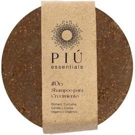 Shampoo en Barra de Crecimiento Capilar, 70 gr, Barra Sólida, Todo Tipo de Pelo, Romero y Canela, con Cúrcuma y Aceite Esencial de Romero, Brillo y Nutrición