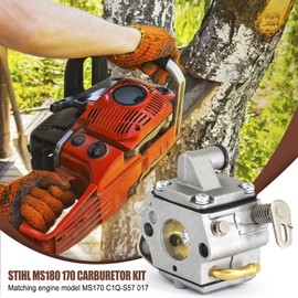 luolety MS170 MS180 C1Q-S57A Carburetor for Stihl 017 018 MS 170 180 180C MS170 MS180 MS170C MS180C Chainsaw Accessories with Oil Filter, Gasket, Spark Plug