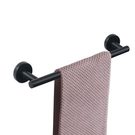 NearMoon Bath Towel Bar, Thicken Stainless Steel Shower Towel Rack Holder Wall Mounted for Bathroom,16-lnch Overall Length-13-lnch Usable Hanging Space (1 Pack, Matte Black)