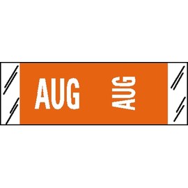 Tabbies Original COL'R'TAB 11880 Series Horizontal/Vertical Month Tabs, Orange, August, 1/2" H x 1-1/2"W, Heavy Duty, Made in the USA, 100/Pack