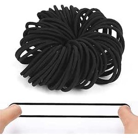 Hair Bands for Women & Girls – Braided Hair Elastic Band – All Hair Types – 4MM (Black, Pack of 100)