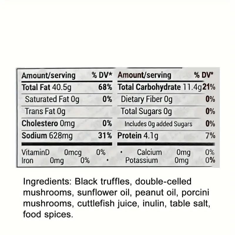Premium Black Truffle Sauce, Black Truffle Content>39% (2.82oz/80g) Without Flavoring,