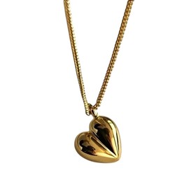 Zoe's Jewelry 925 Sterling Silver Heart Pendant Necklace, 18-Inch Adjustable Chain, Gold and Silver Options, Gift Box Included (Gold Finish Heart Pendant Necklace)