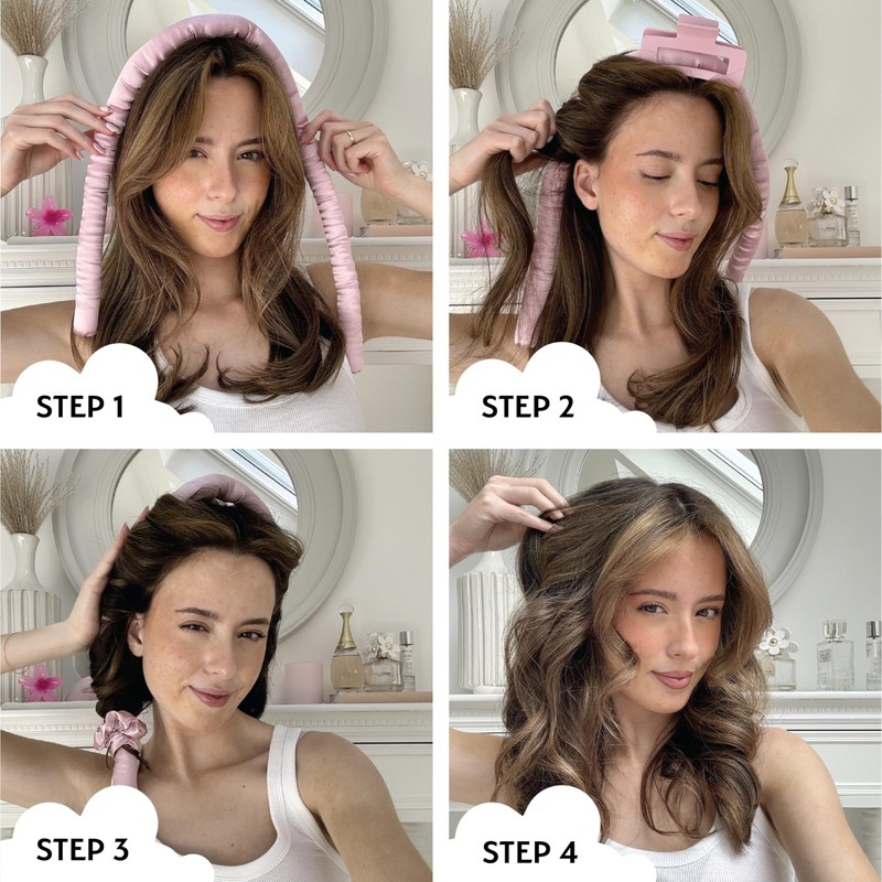 Silver Cloud Satin Heatless Curler Set Infused with Silver Ions